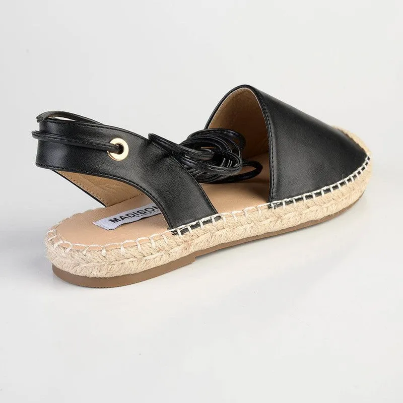 Madison Clementine Plain Vamp Espadrille - Black