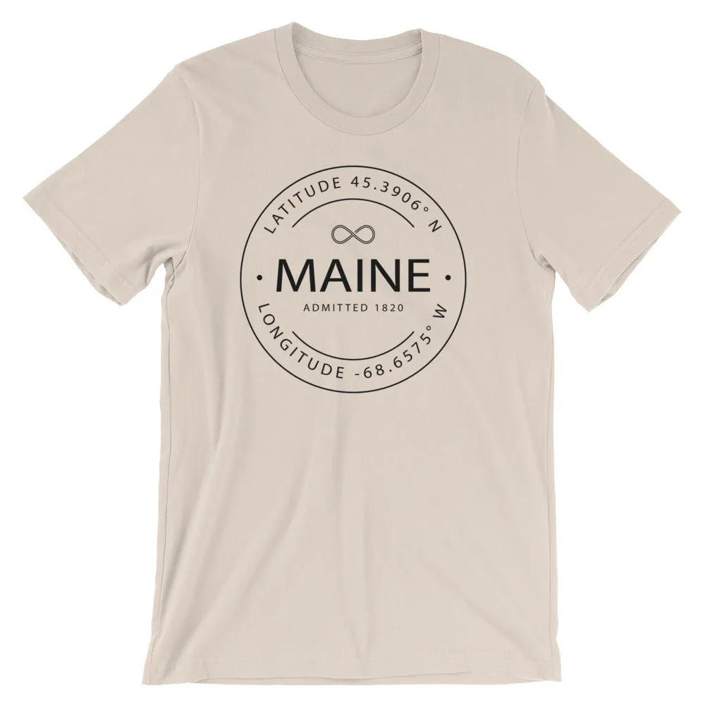 Maine - Short-Sleeve Unisex T-Shirt - Latitude & Longitude