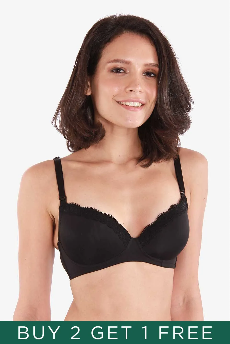 Mardiana Lace Microfibre Nursing Bra Black