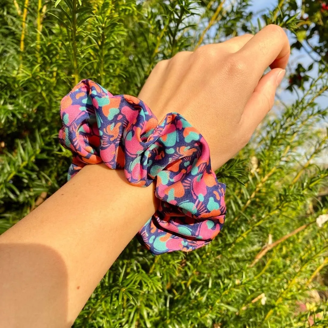 Marmo Print Hair Scrunchie Sunset Pink