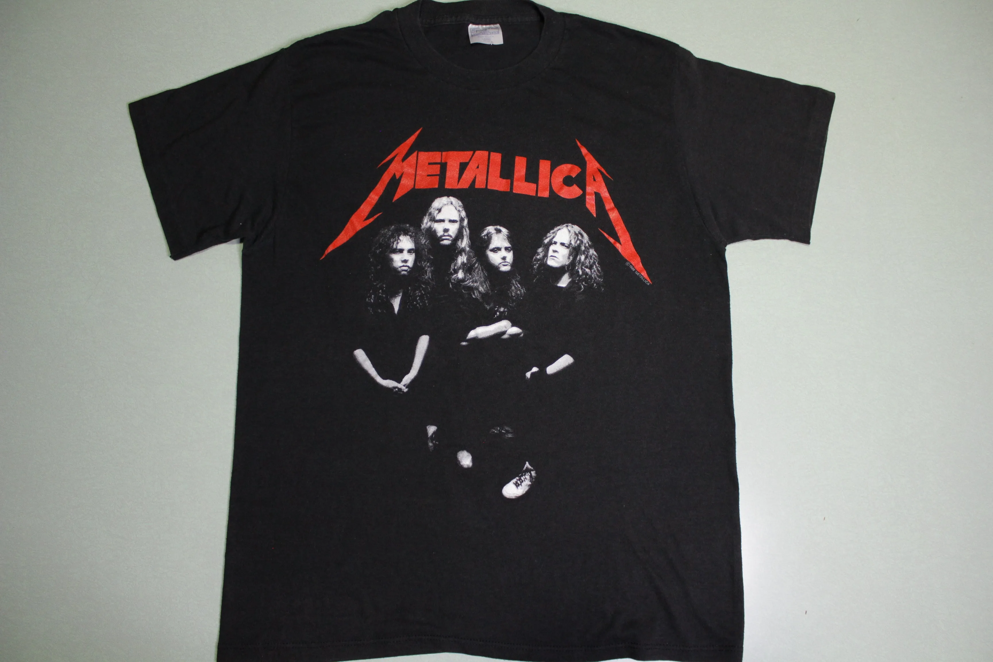 Metallica 1988 Justice For All Vintage Band Photo 80's Spring Ford Licensed Concert T-Shirt