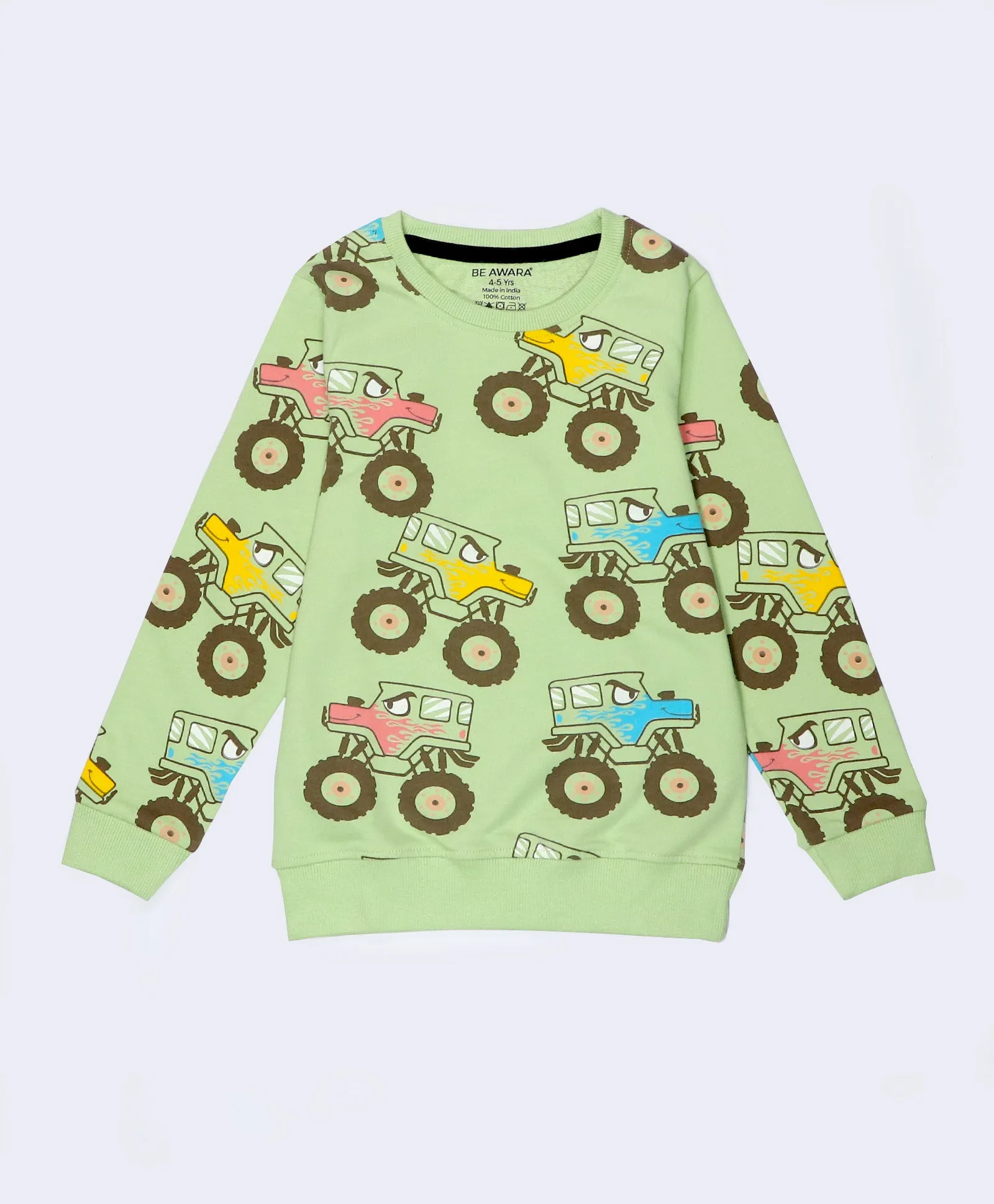 Monster Trucks Pattern Kids Sweatshirt & Joggers Set