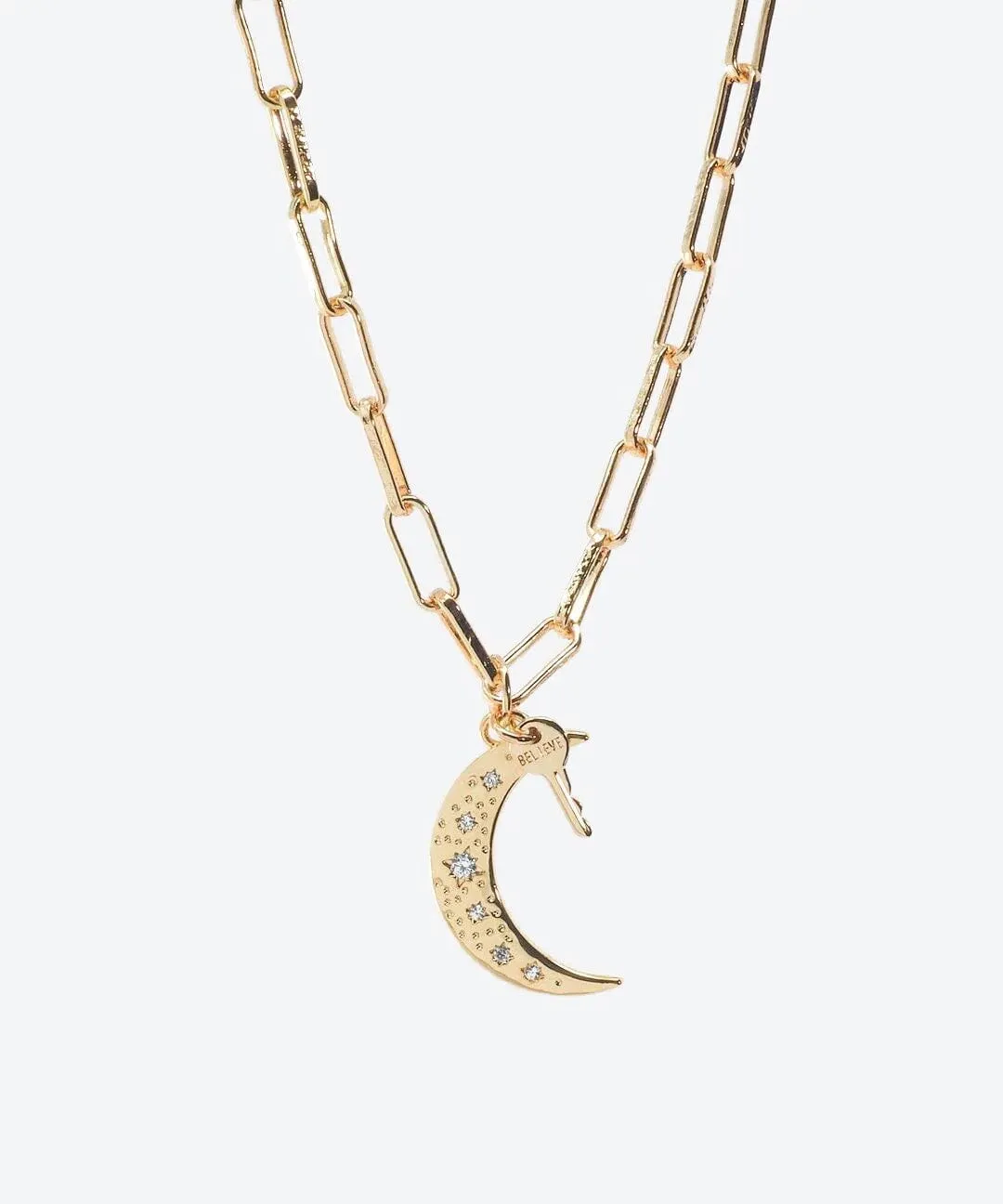 Moon Pendant   Mini Key Necklace