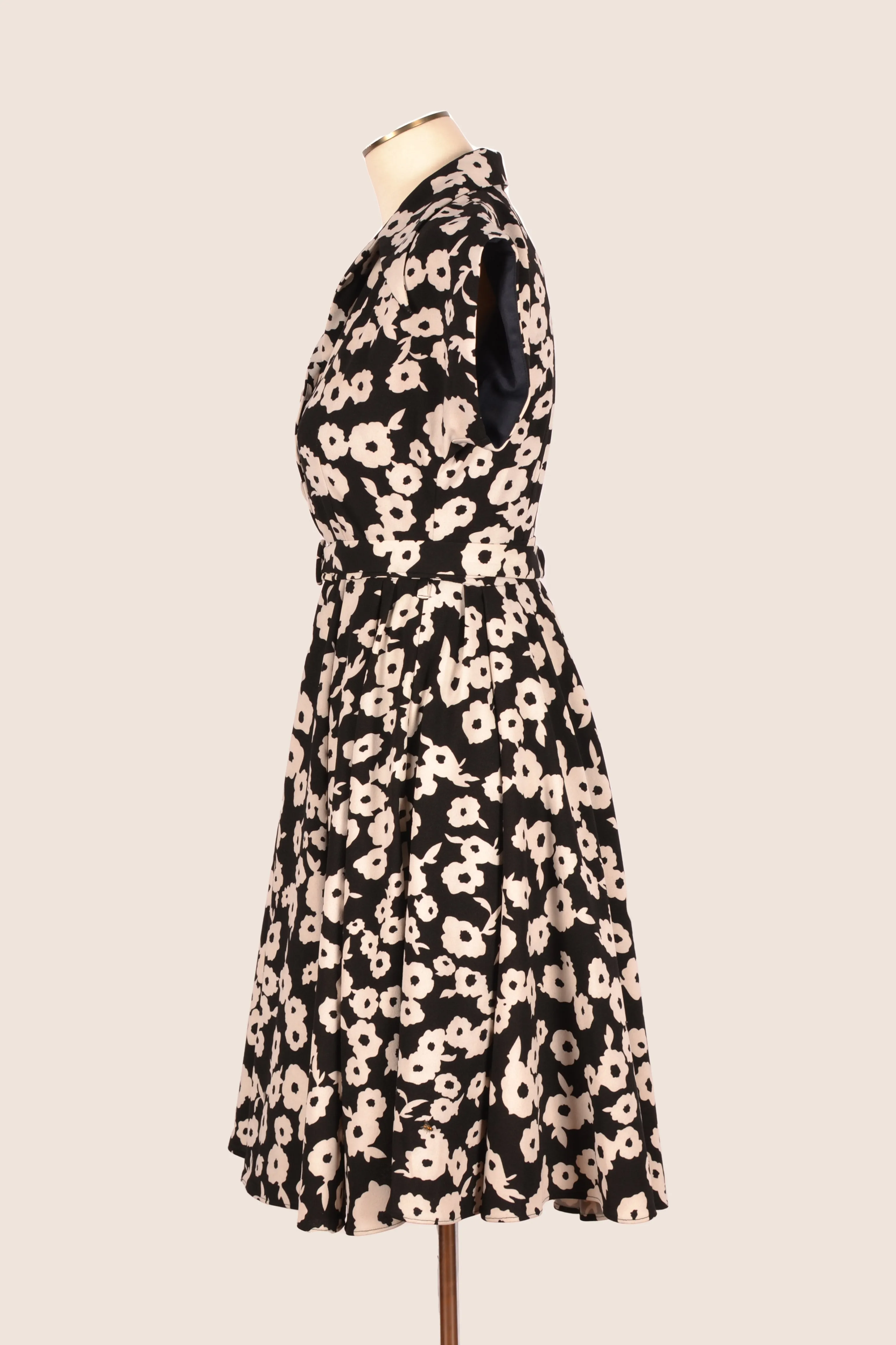 Naomi Black & White Floral Shirt Dress