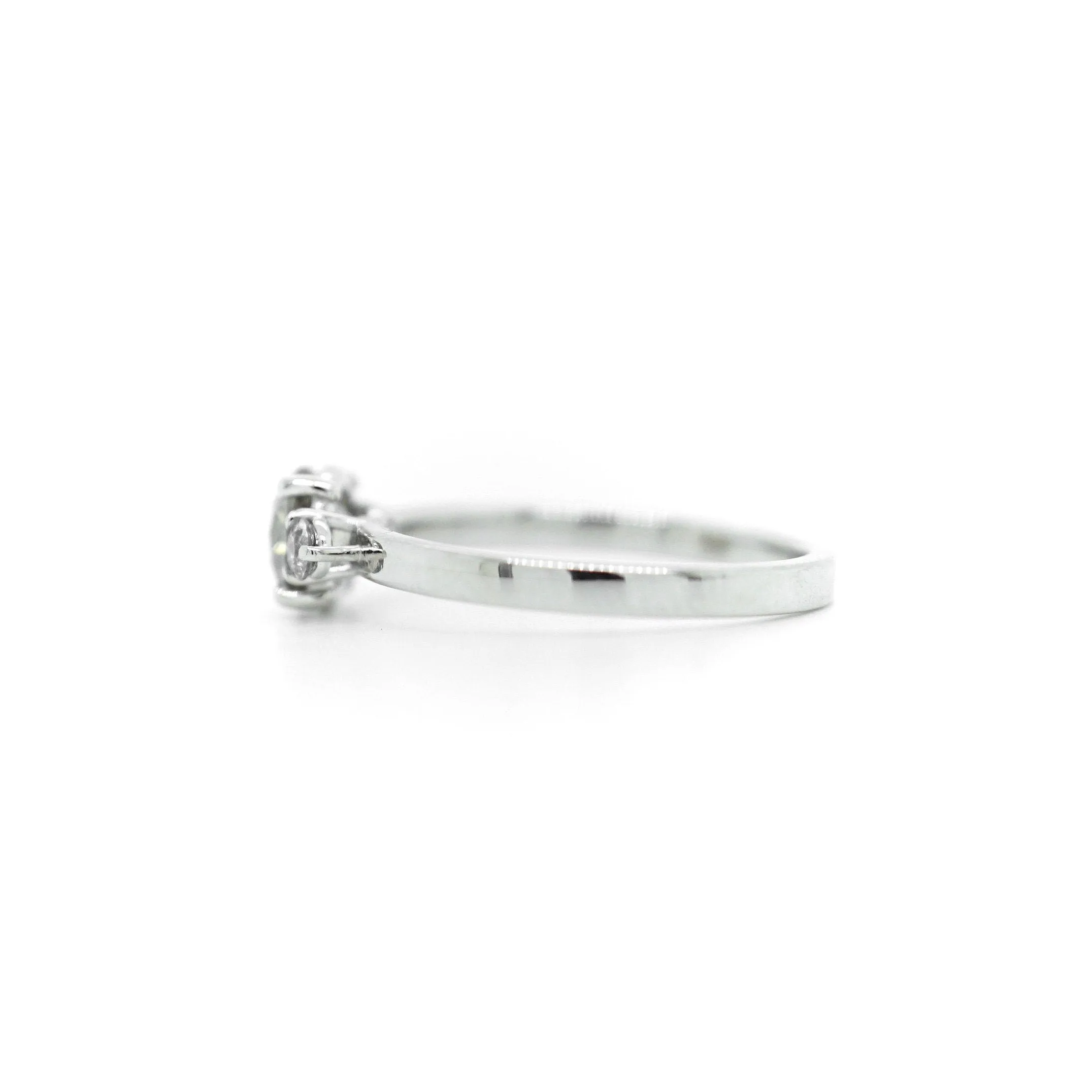 Natural Grey Diamond Wedding Ring White Gold - Salt and Pepper Diamond Ring -Three Stone Diamond Ring