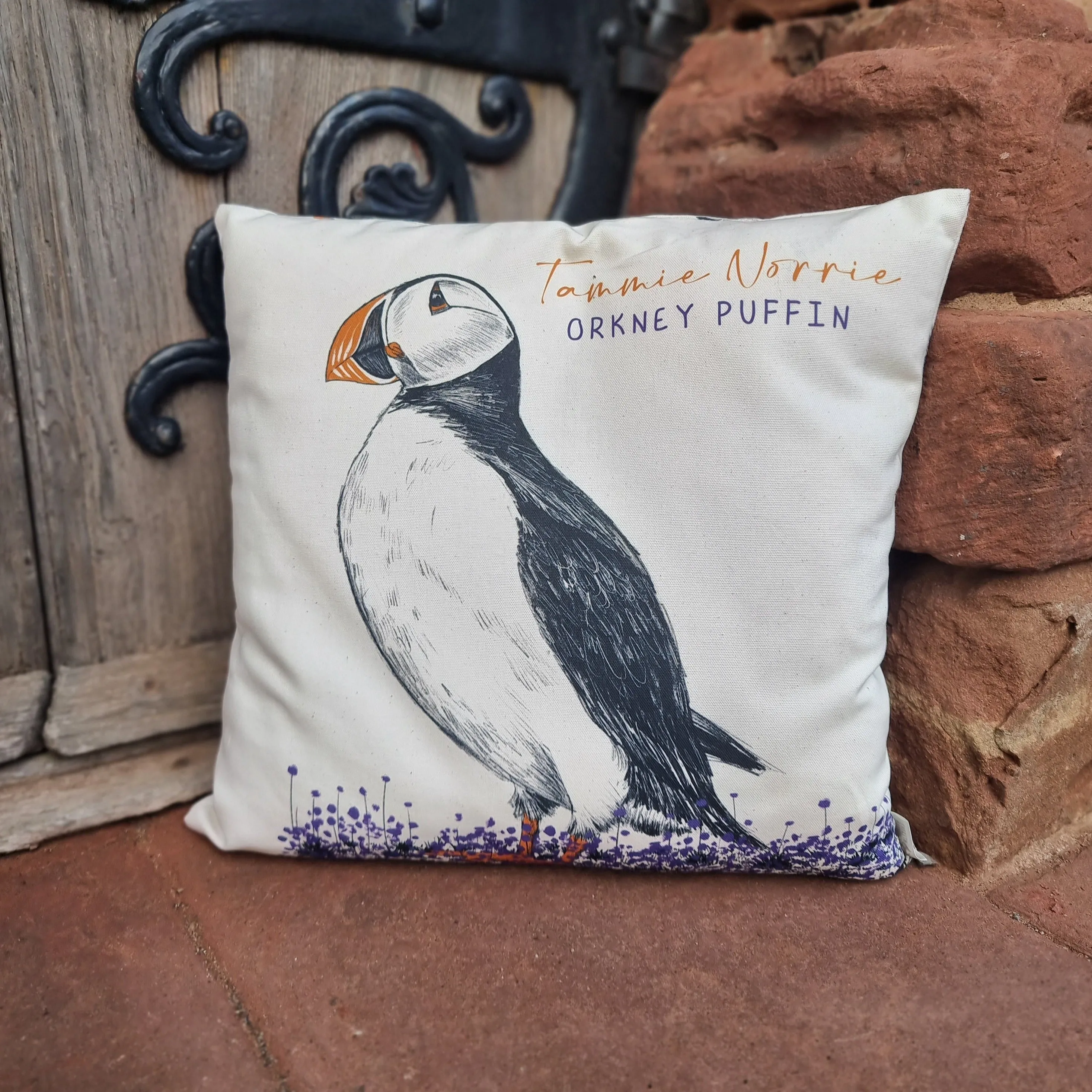 Orkney Tammie Norrie Puffin Cushion