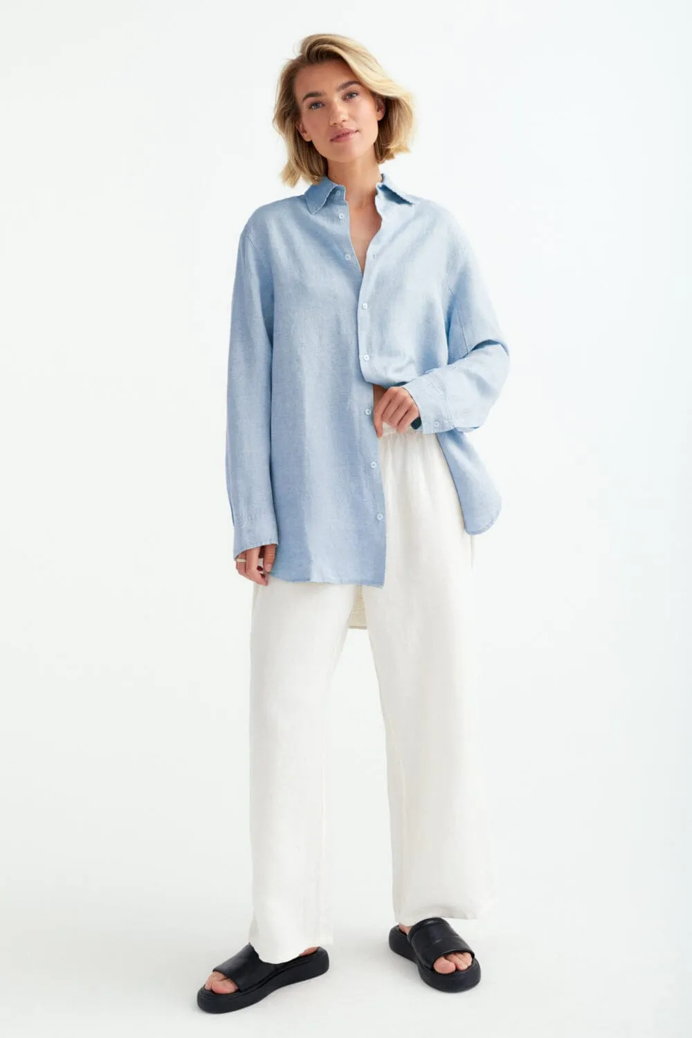 Oversized Straight Fit Linen Shirt