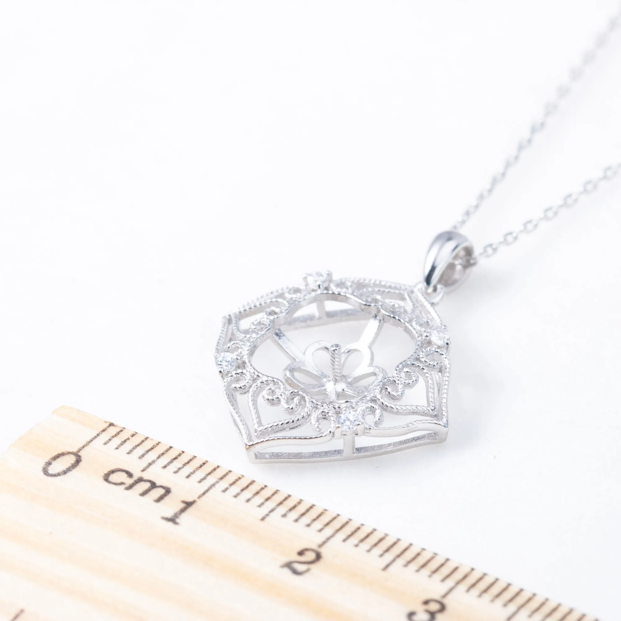 P010988 DIY 6-8mm Natural Freshwater pearl pendant accessory 925 sterling silver engagement jewelry necklace for women