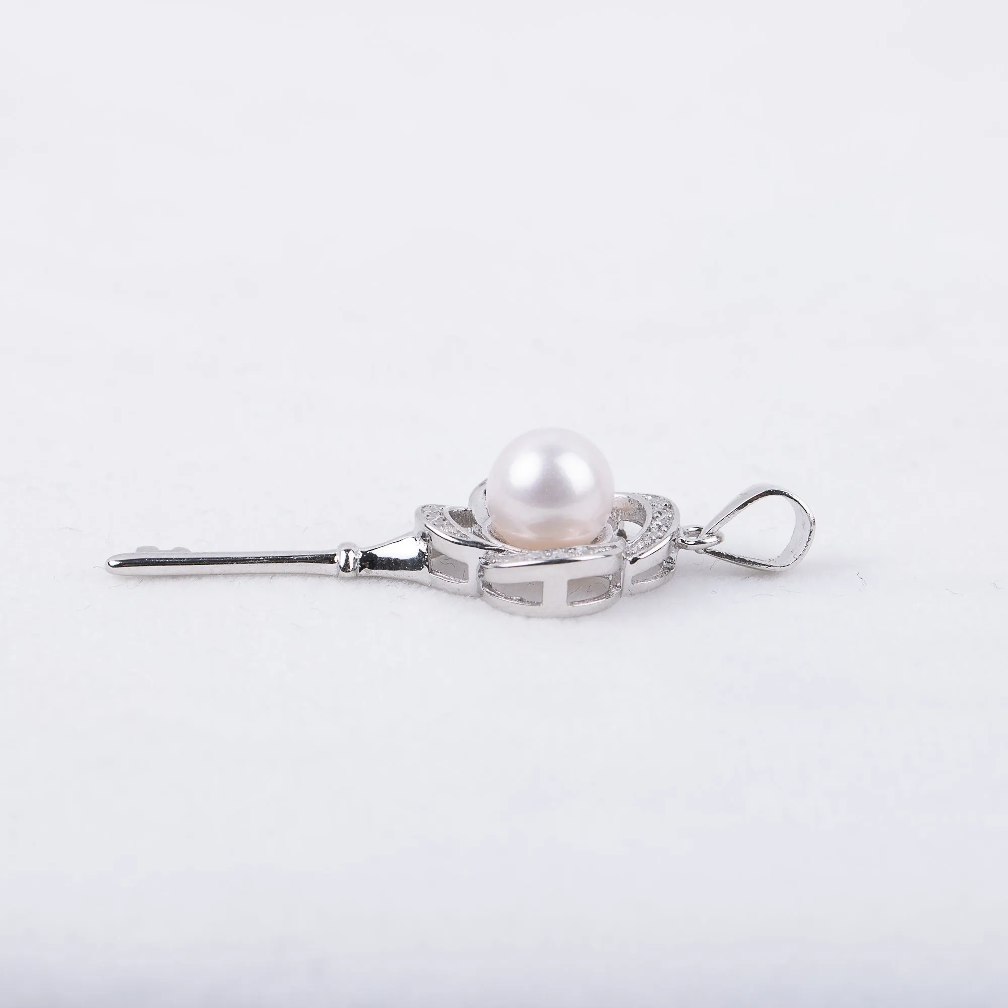 P030532 DIY 8-11mm Natural Freshwater pearl pendant accessory 925 sterling silver engagement jewelry necklace for women