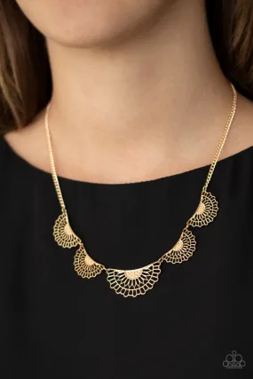 Paparazzi Accessories - Fanned Out Fashion #L681 - Gold Necklace