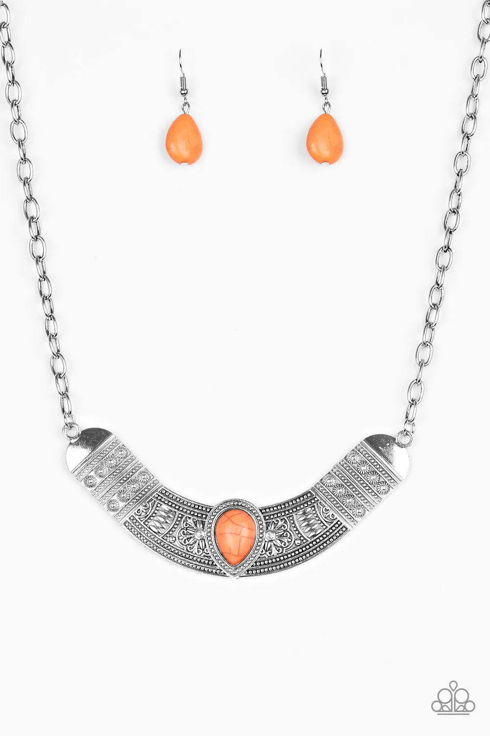 Paparazzi Accessories  - Very Venturous - #N271 Peg -  Orange Necklace