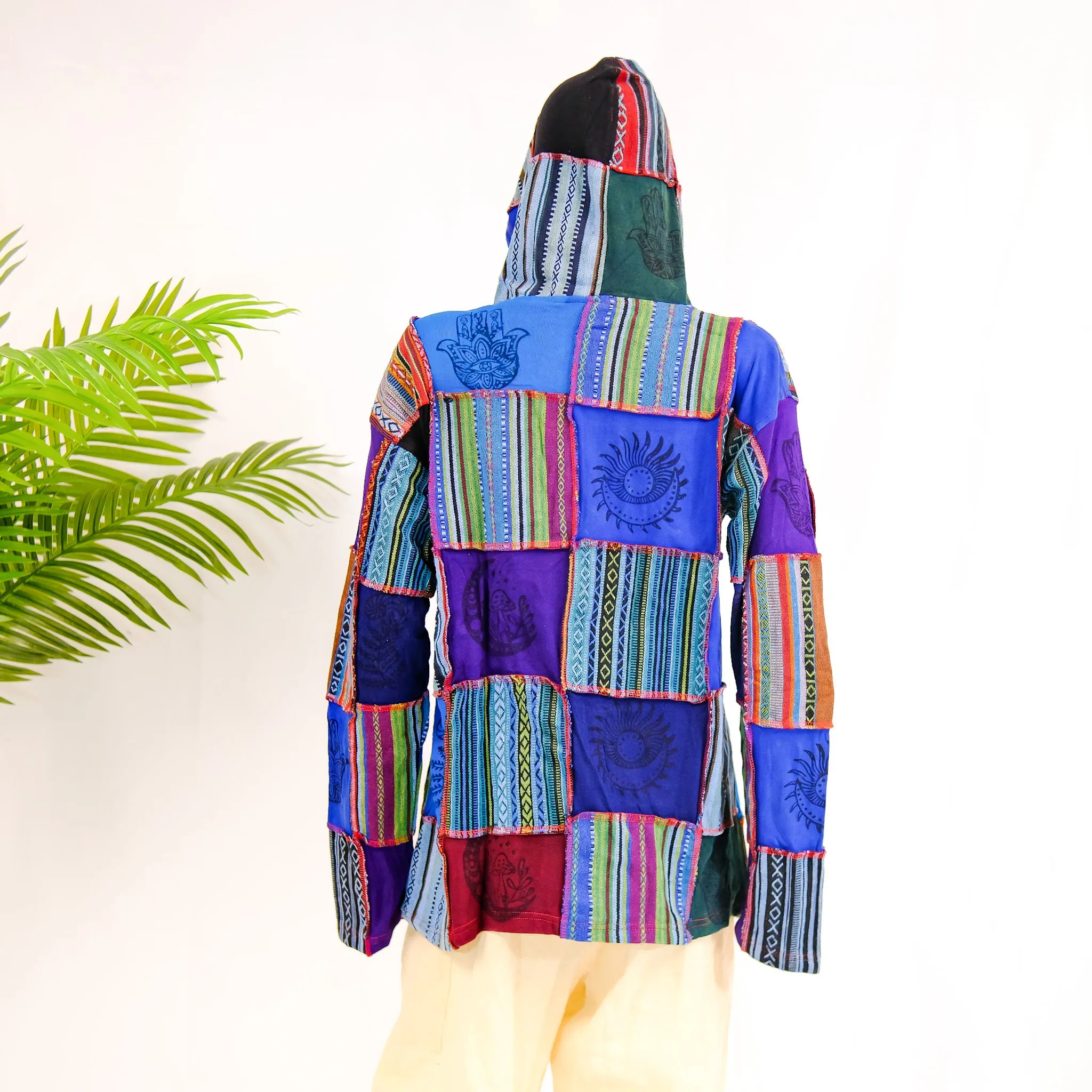 Patchwork Block Print Unisex Jacket