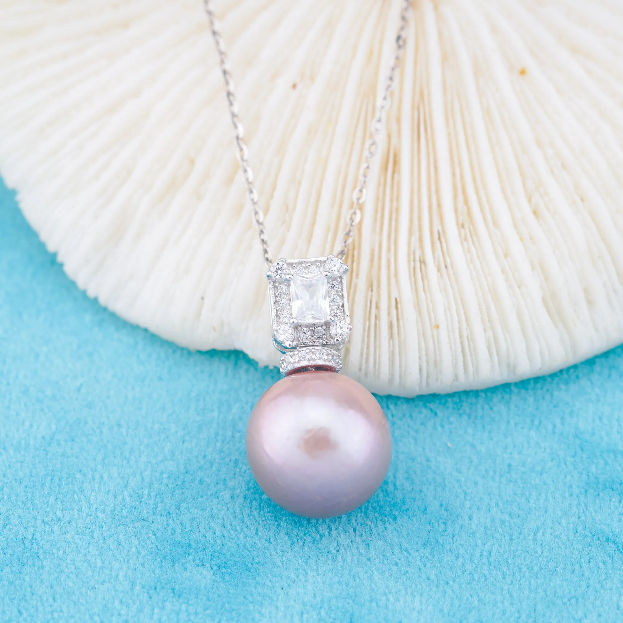 Pe011050  DIY 9-12mm Natural Freshwater pearl pendant accessory 925 sterling silver engagement jewelry necklace for women