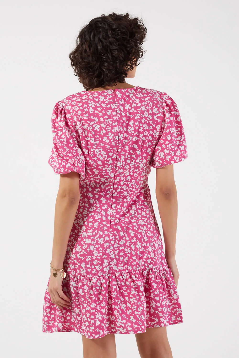 Pixie Daisy Short Puff Sleeve Dress