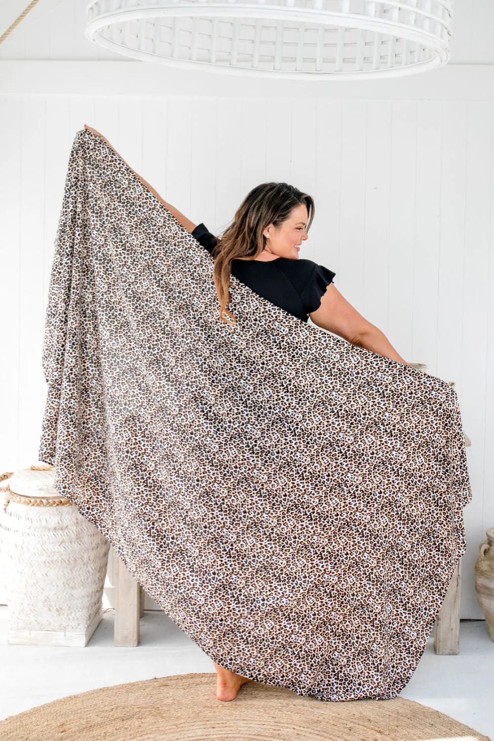 Plus Size Leopard Print Sarong