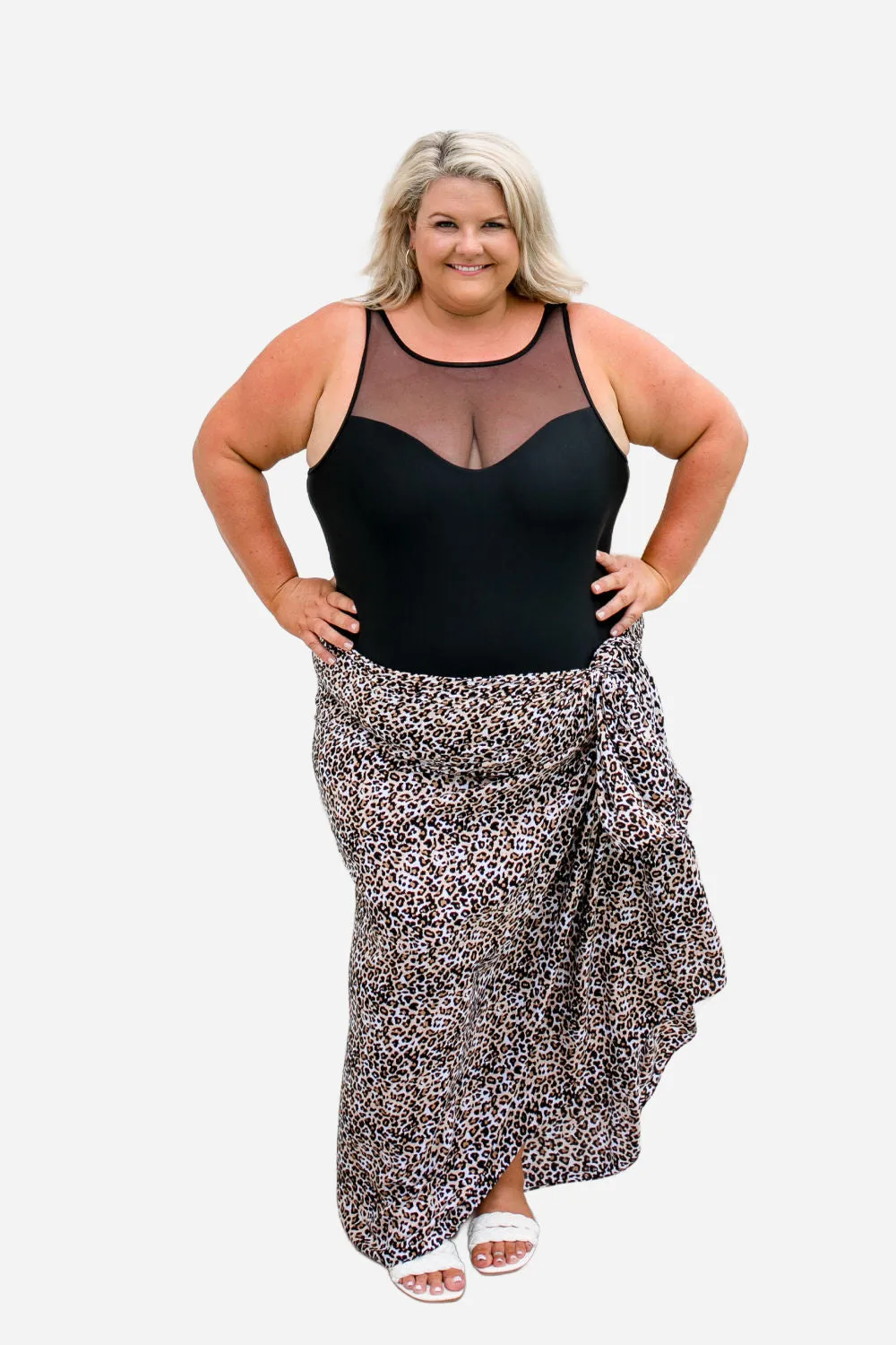 Plus Size Leopard Print Sarong