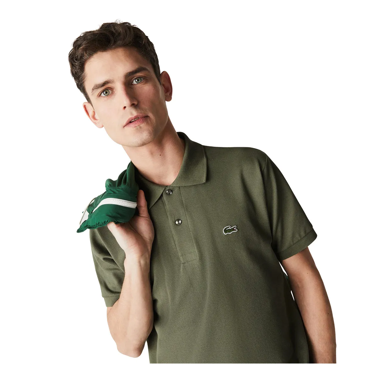 Polo Uomo Lacoste Classic Fit Verde Militare