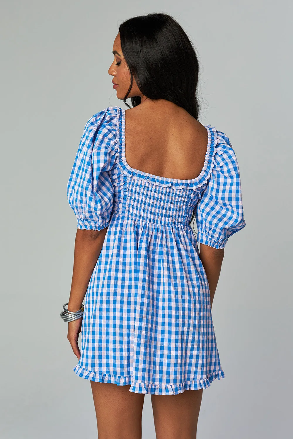 Poppy Puff Sleeve Mini Dress - Nantucket