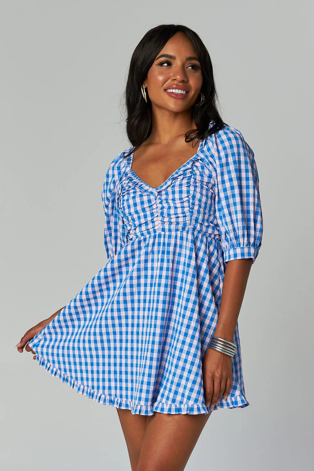 Poppy Puff Sleeve Mini Dress - Nantucket