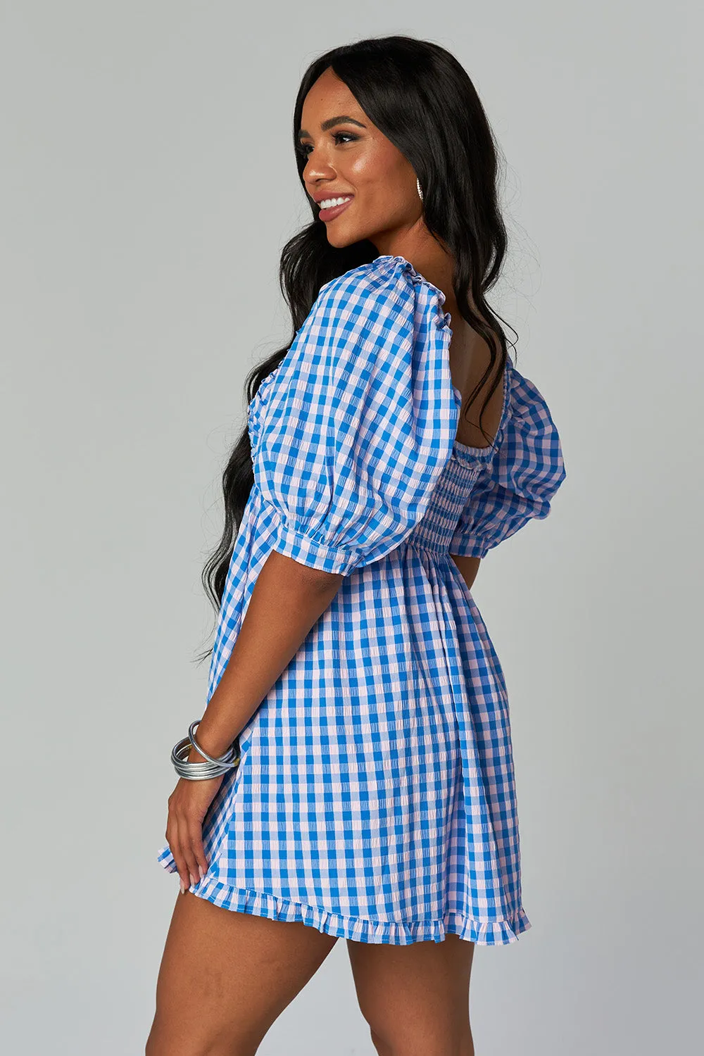 Poppy Puff Sleeve Mini Dress - Nantucket