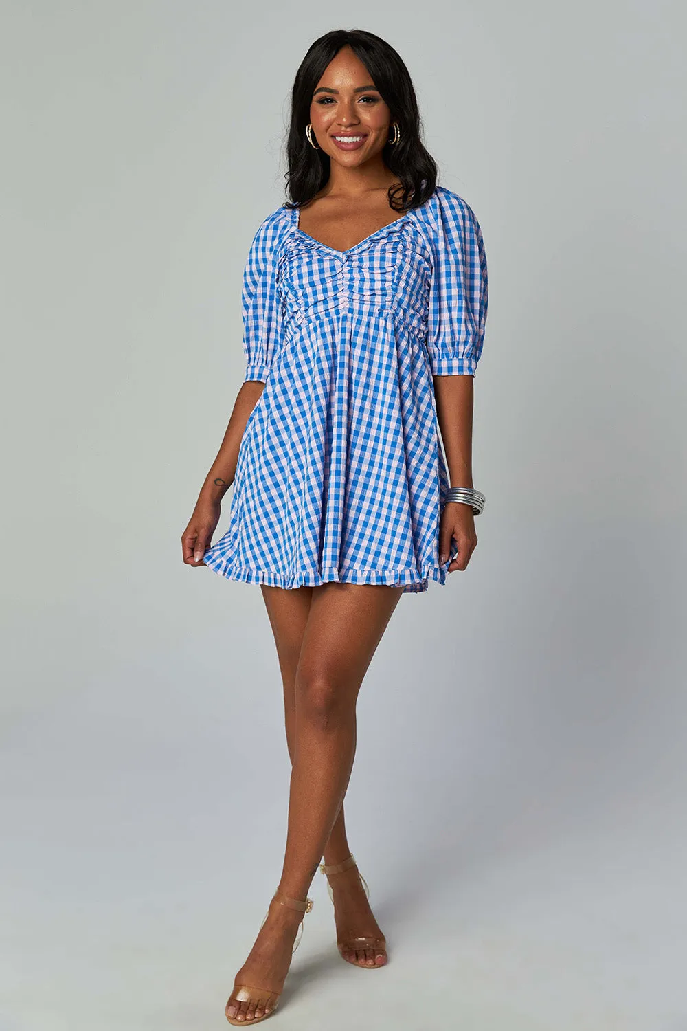 Poppy Puff Sleeve Mini Dress - Nantucket