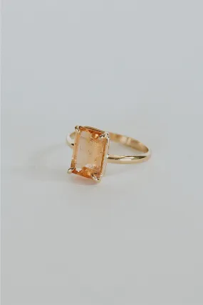 Prong Set Gemstone Ring - Imperial Topaz 14k