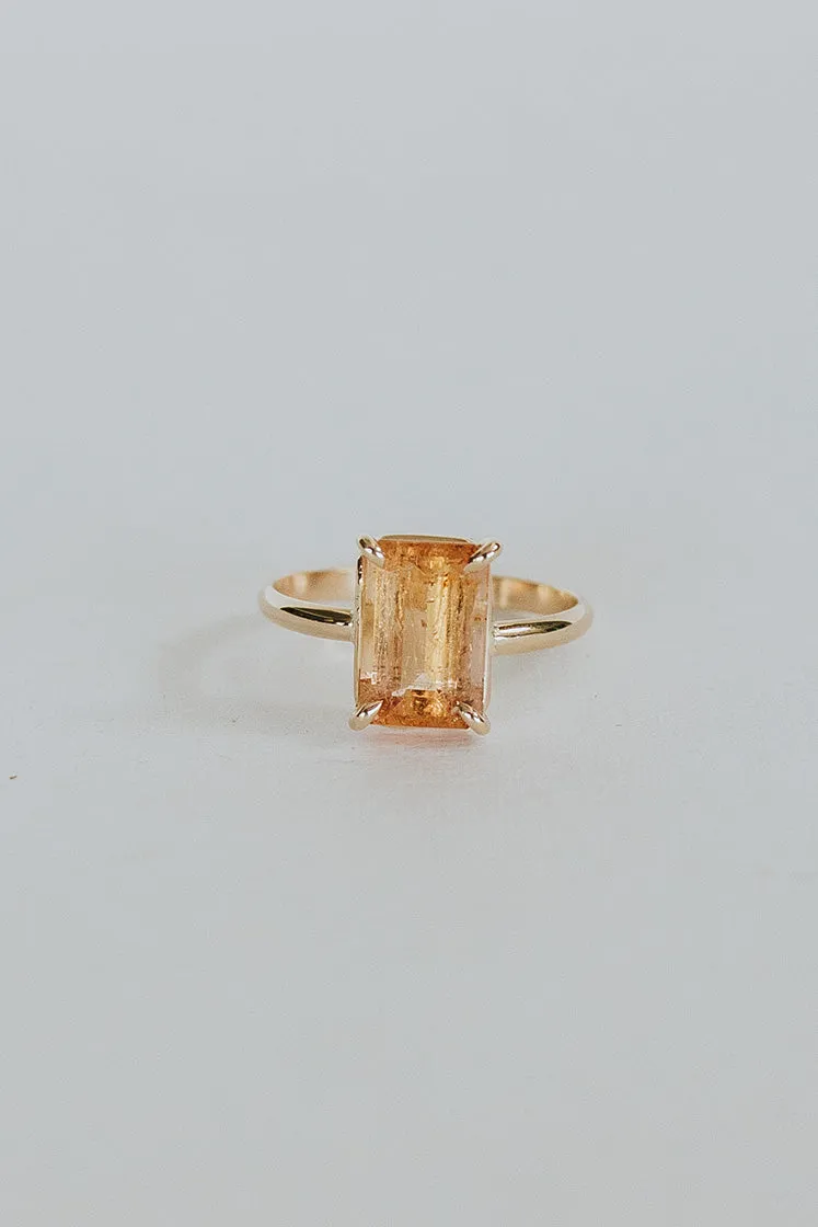 Prong Set Gemstone Ring - Imperial Topaz 14k