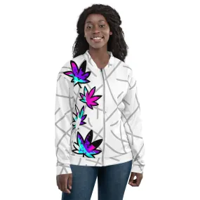 Purple Drip Leaf Bomber Jacket