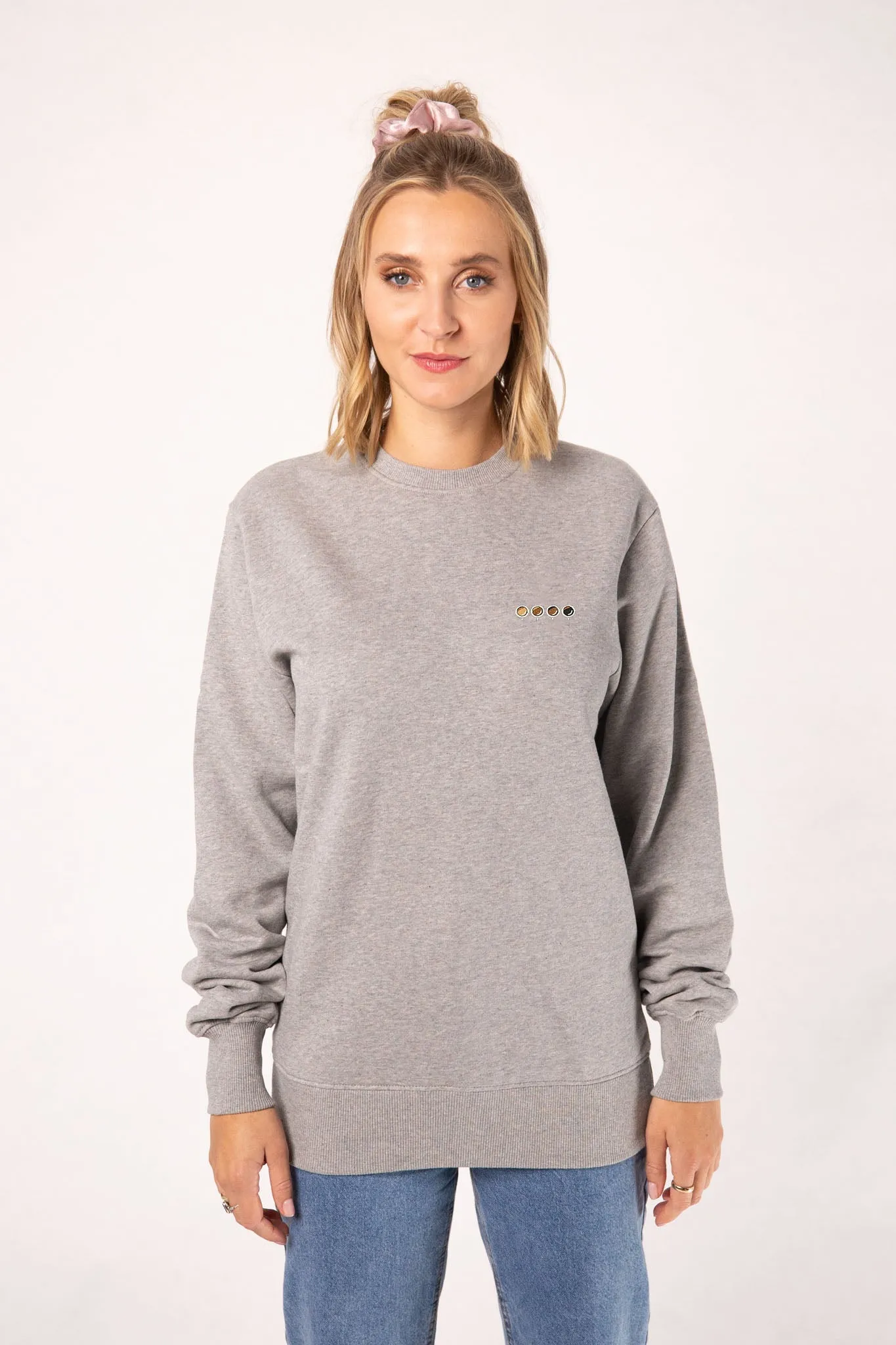 Quattro Espressi | Bestickter Bio-Baumwoll Frauen Pullover