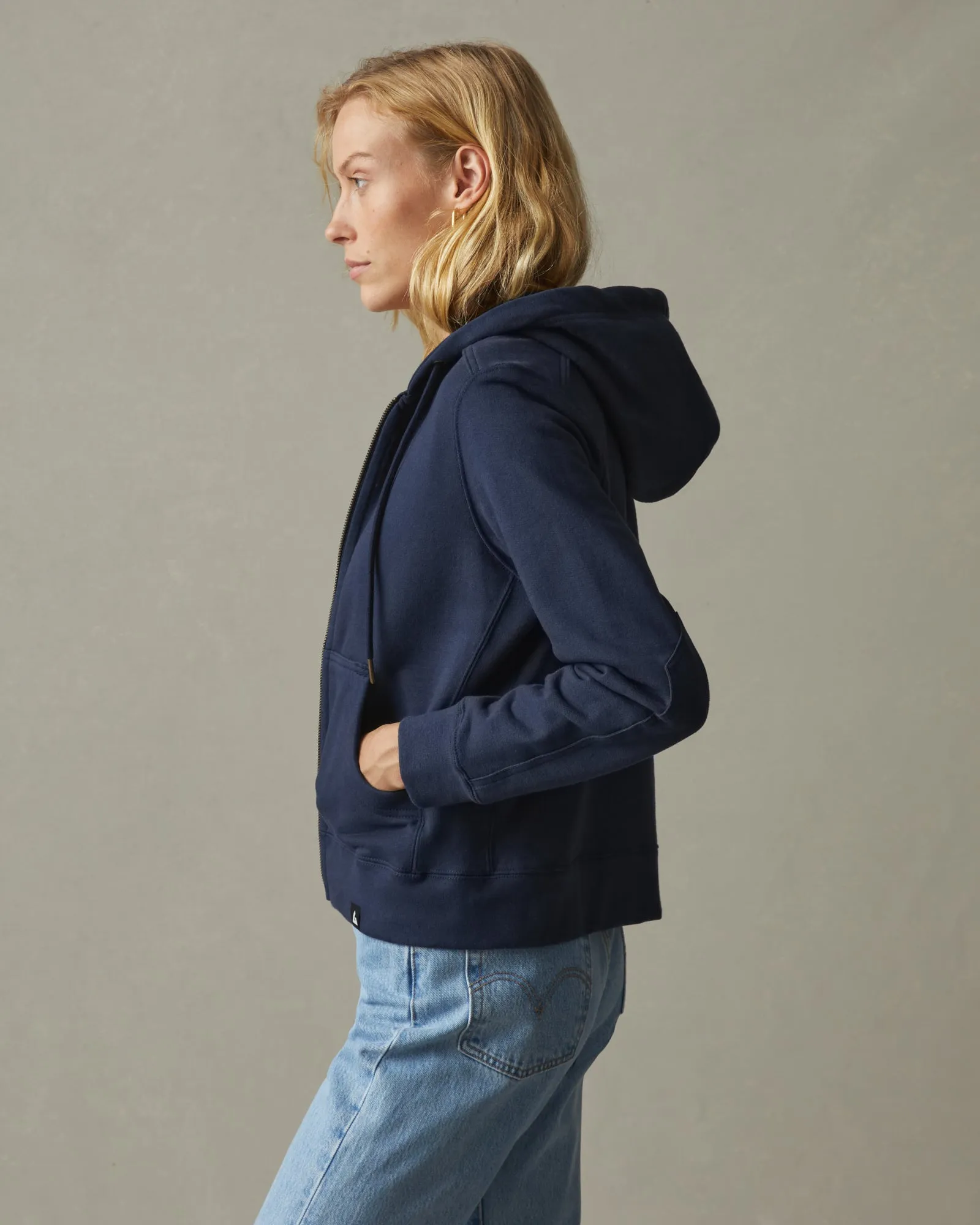 Relaxed Classic Full Zip - Oxford Blue