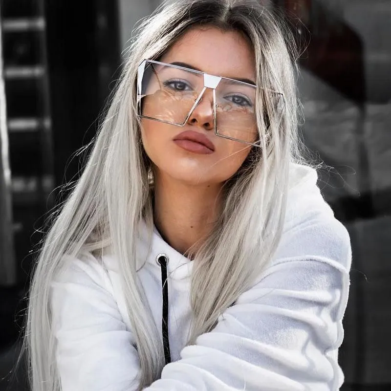 Retro Modern Space Laser Flat Top Clear Lens Glasses