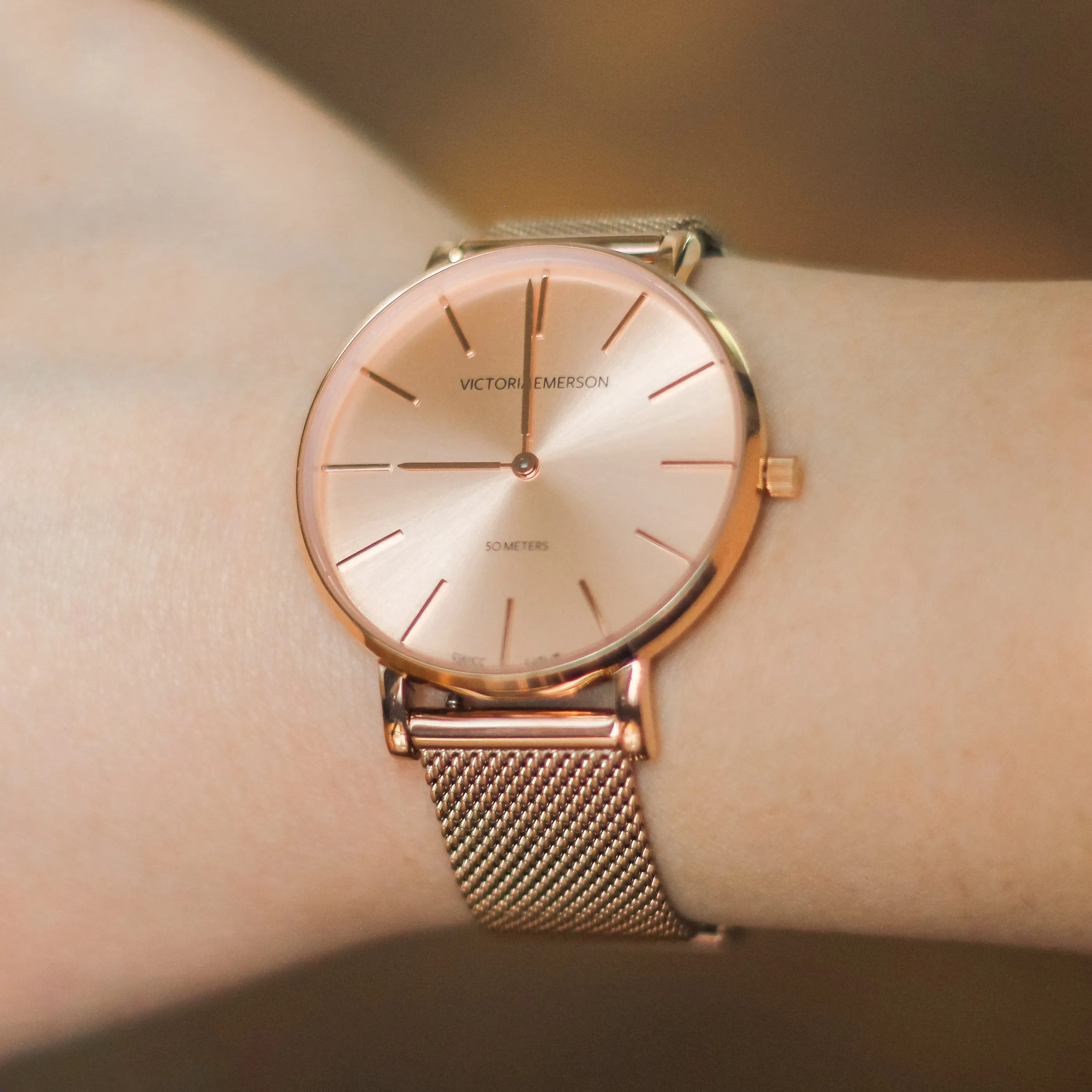 Rose Gold Sunburst Watch