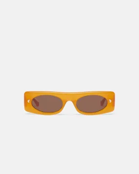 Ruthie - Bio-Plastic Visor Sunglasses - Orange Merino