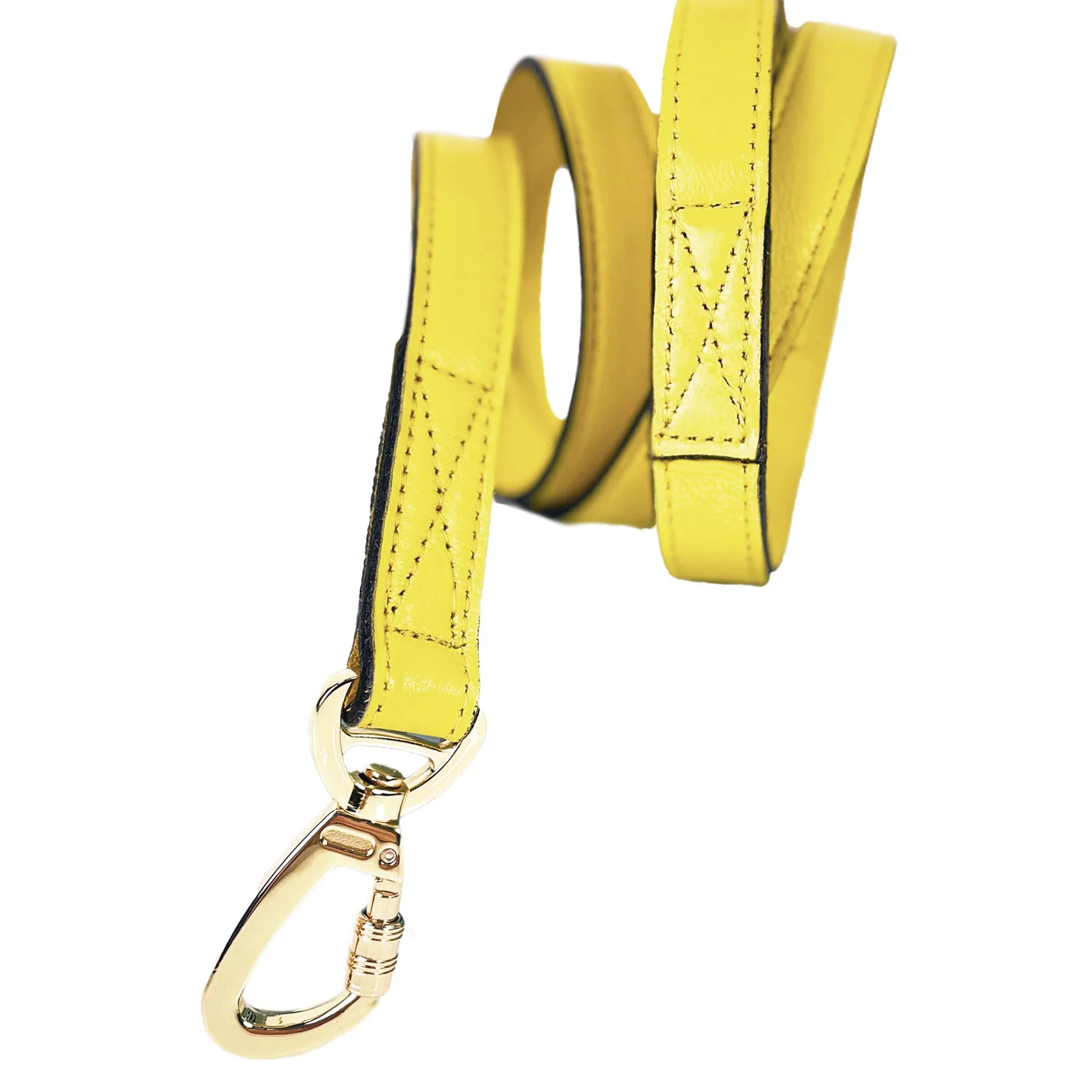 Signature Dog Leash in Canary Yellow & Gold