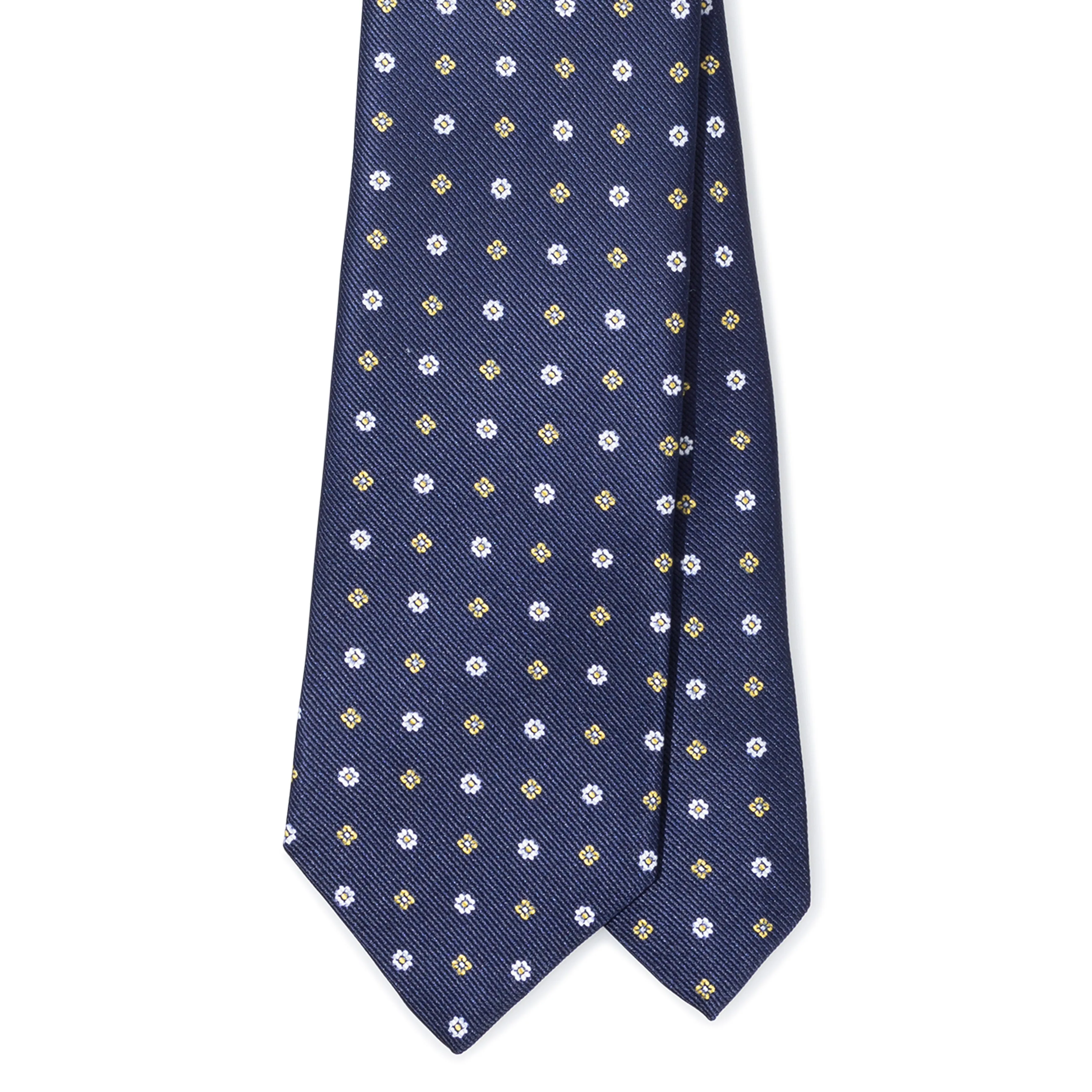 Silk Print Repp Tipped Tie