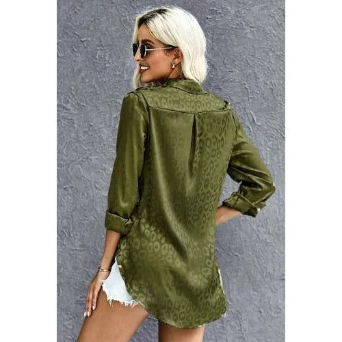 Silky 'GREEN' Leopard Top