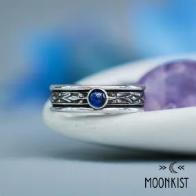 Silver Blue Sapphire Mens Engagement Ring | Moonkist Designs