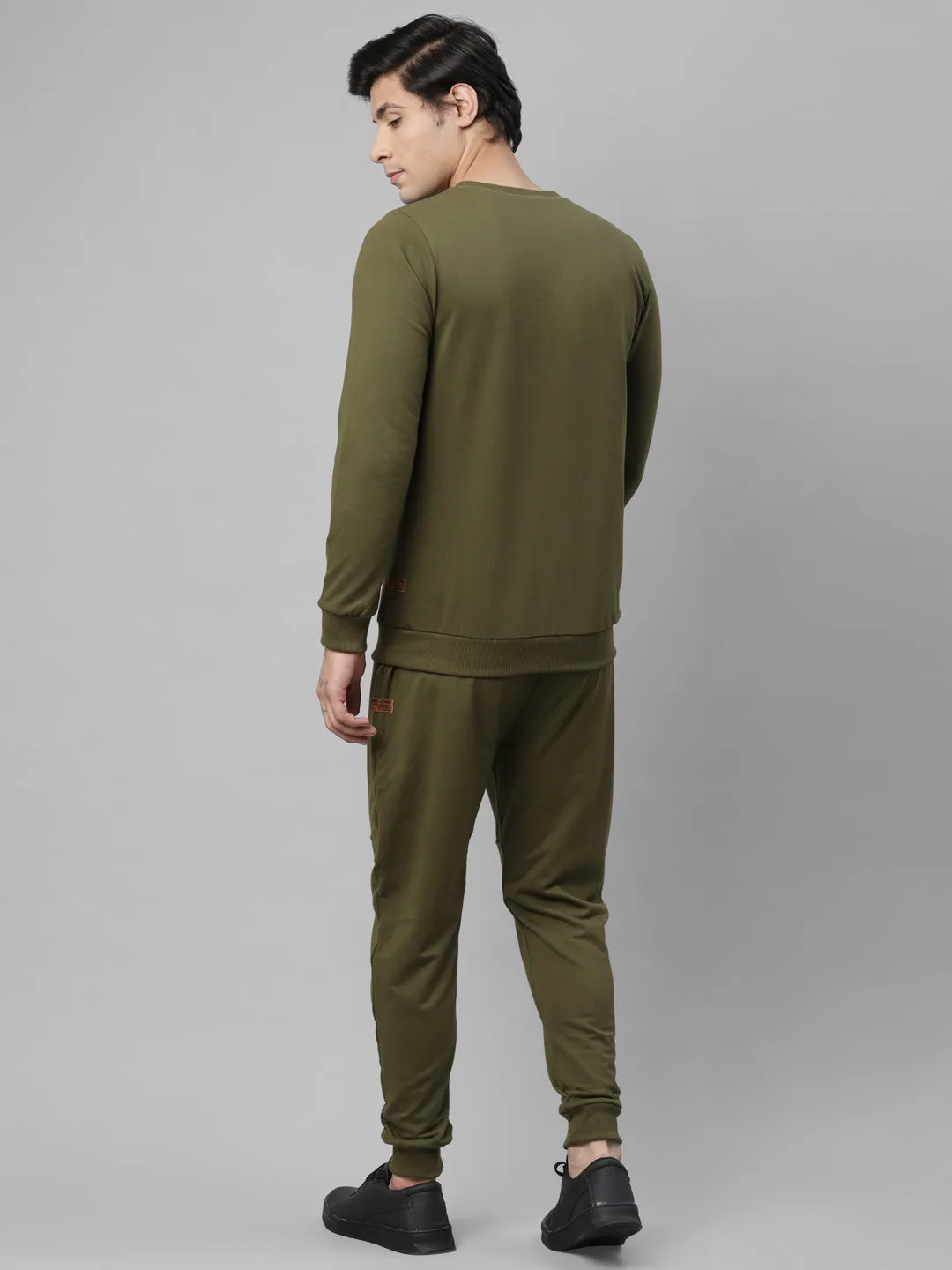 Solid Round Neck Terry Track Suit