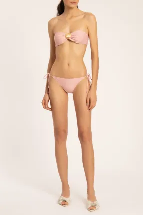 Solid Strapless Bikini With Side Ties