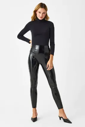 Spanx: Faux Patent Leather Leggings -Classic Black