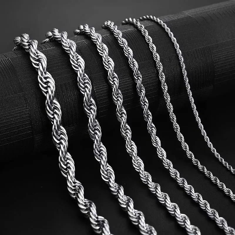 Stainless Steel unisex rope chain