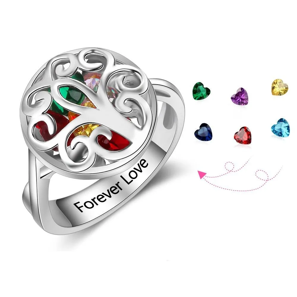 Sterling Silver Birthstone Ring For Women