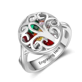 Sterling Silver Birthstone Ring For Women