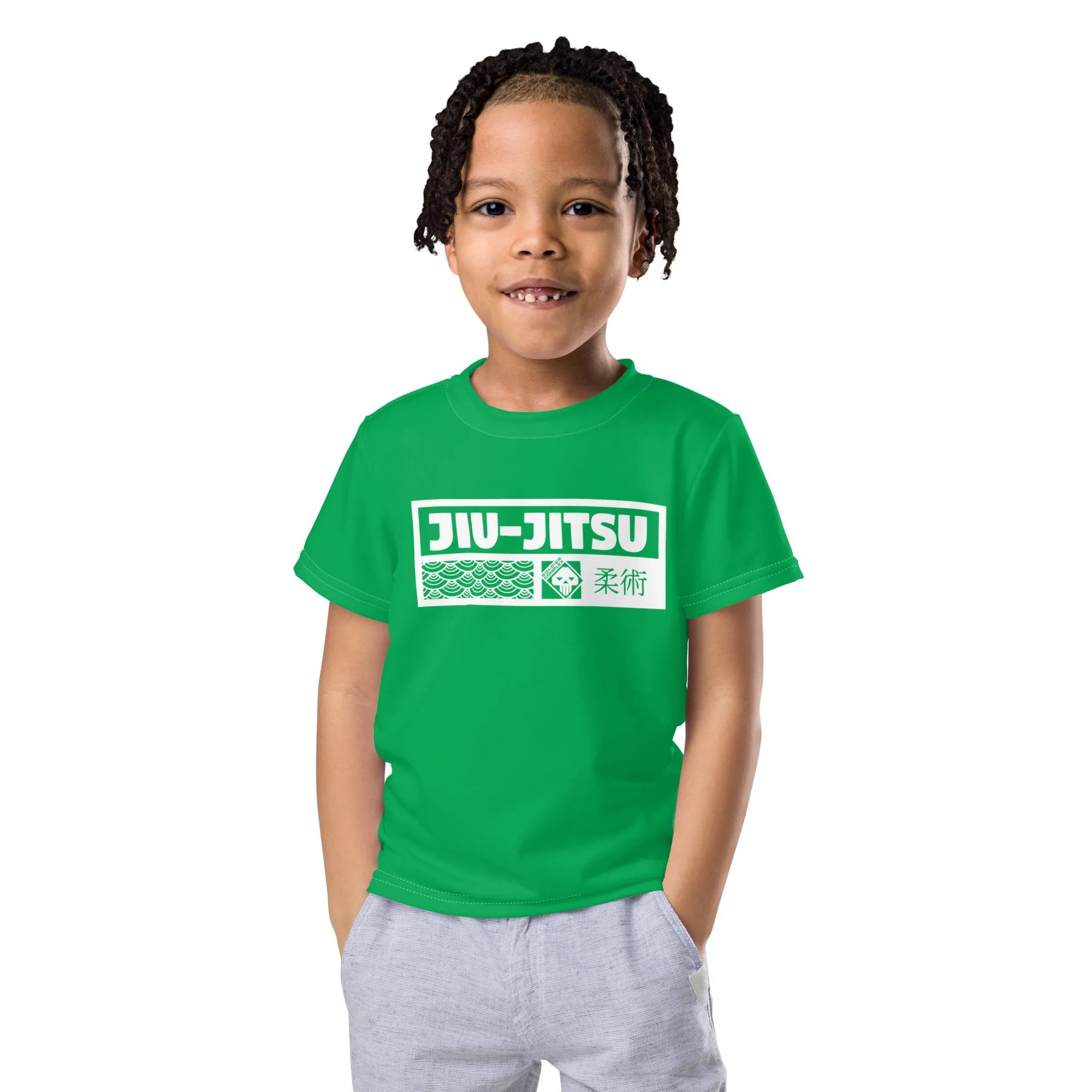 Sun-Safe Style: Boy's Short Sleeve Jiu-Jitsu Rash Guard - Jade