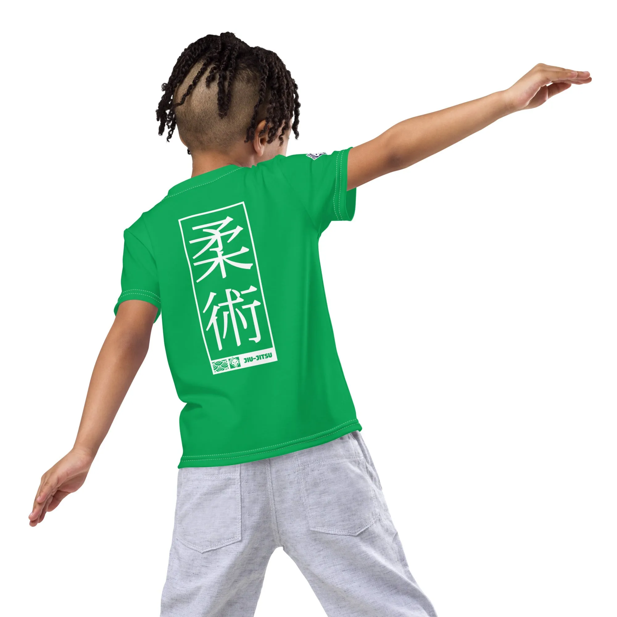 Sun-Safe Style: Boy's Short Sleeve Jiu-Jitsu Rash Guard - Jade