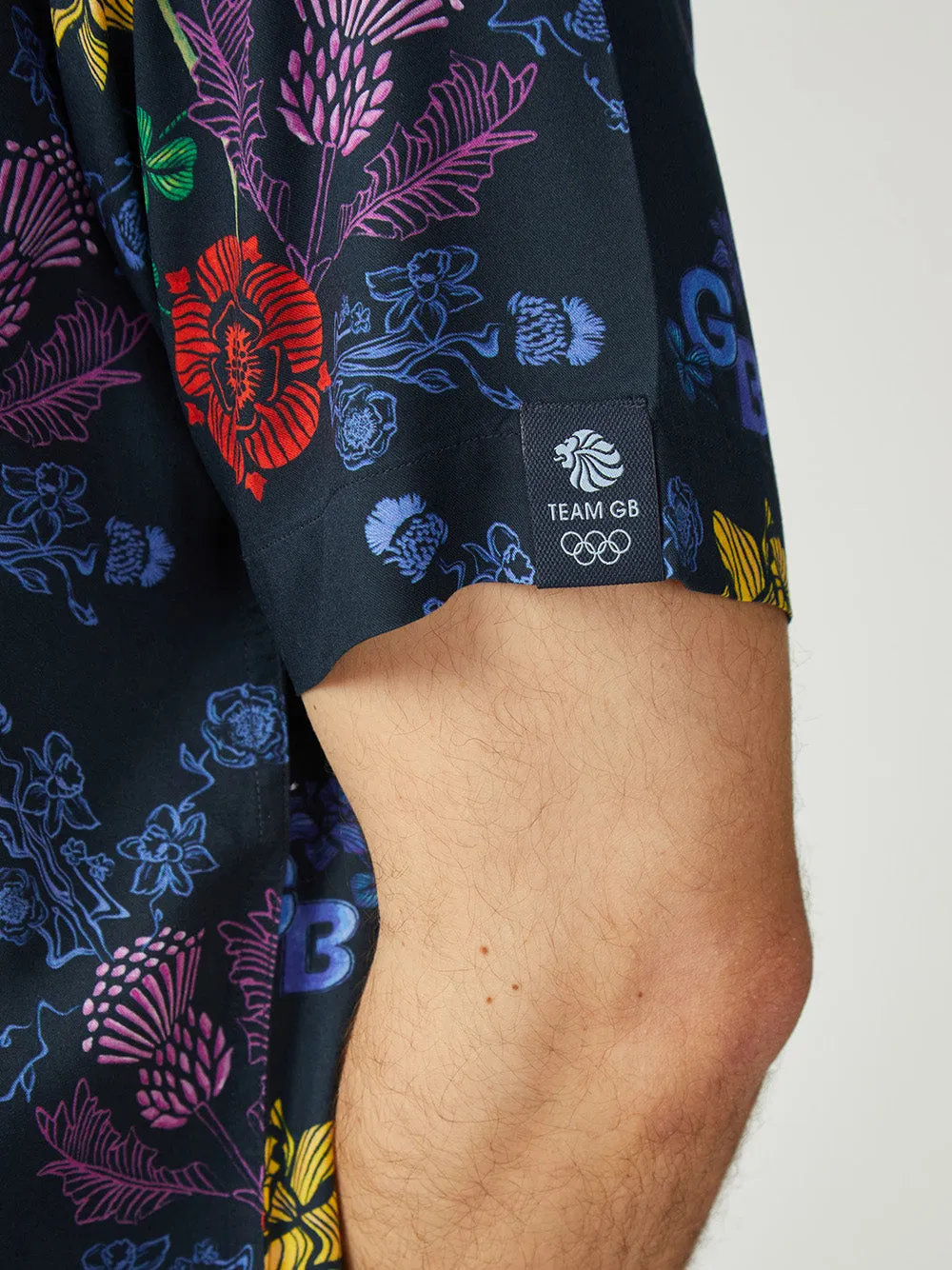 Team GB Floral Shirt - Dark Navy