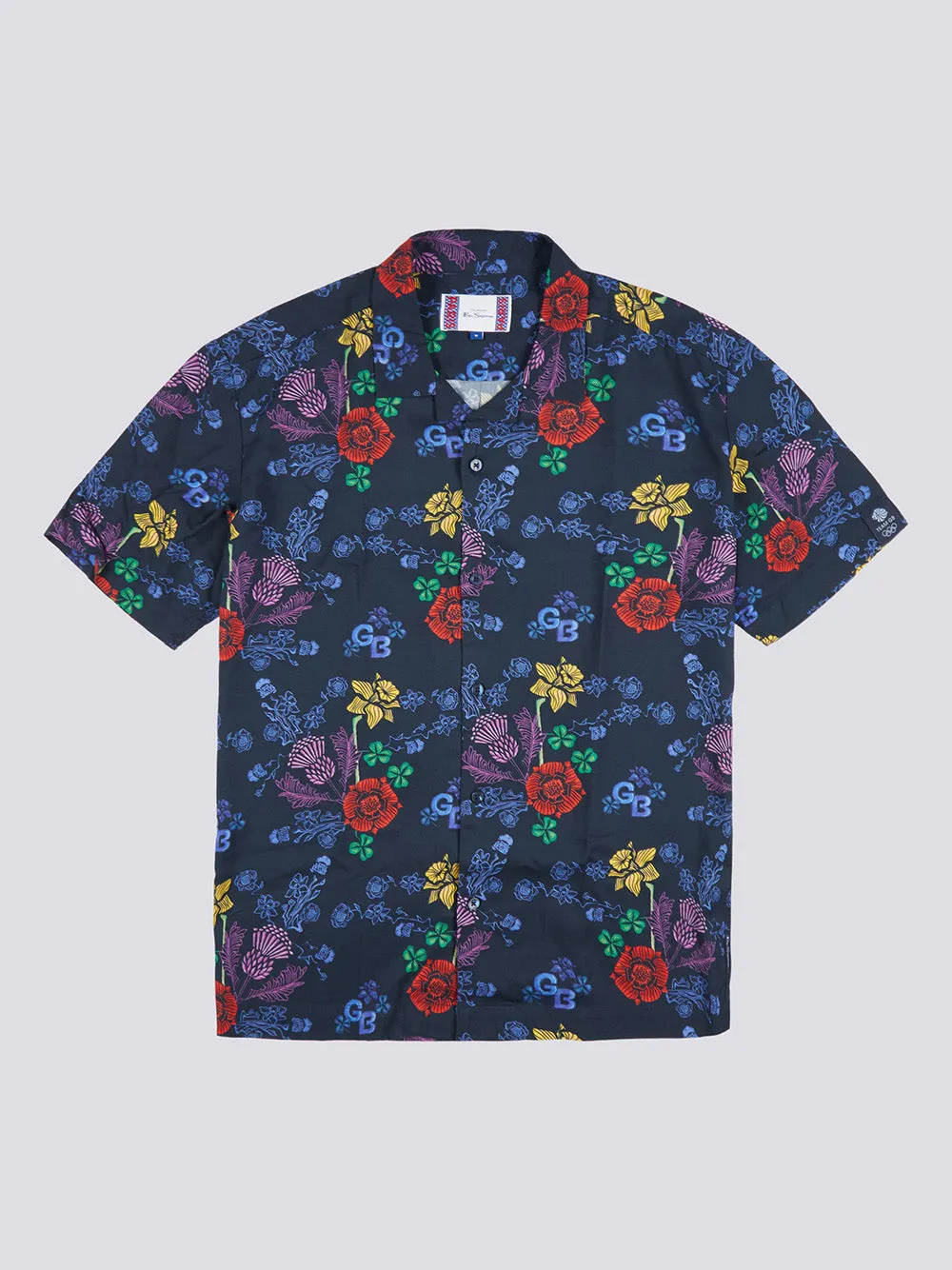 Team GB Floral Shirt - Dark Navy