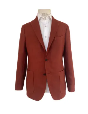 Textured Wool K-Jacket | Burnt Orange