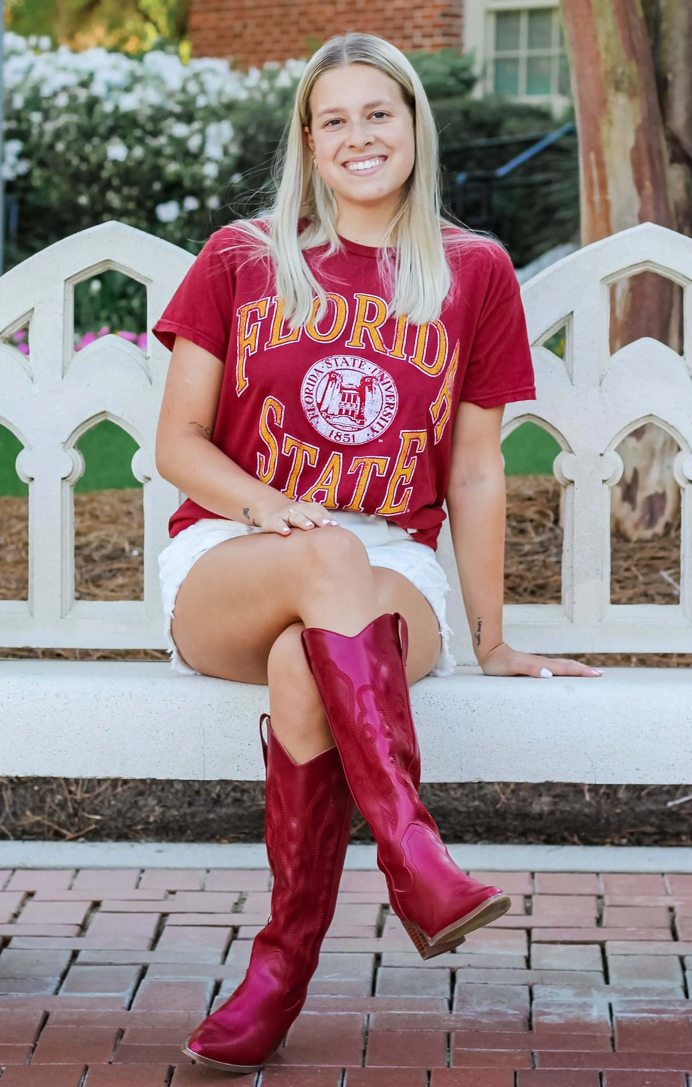 The Florida State 1851 Vintage Boyfriend Tee (Garnet)