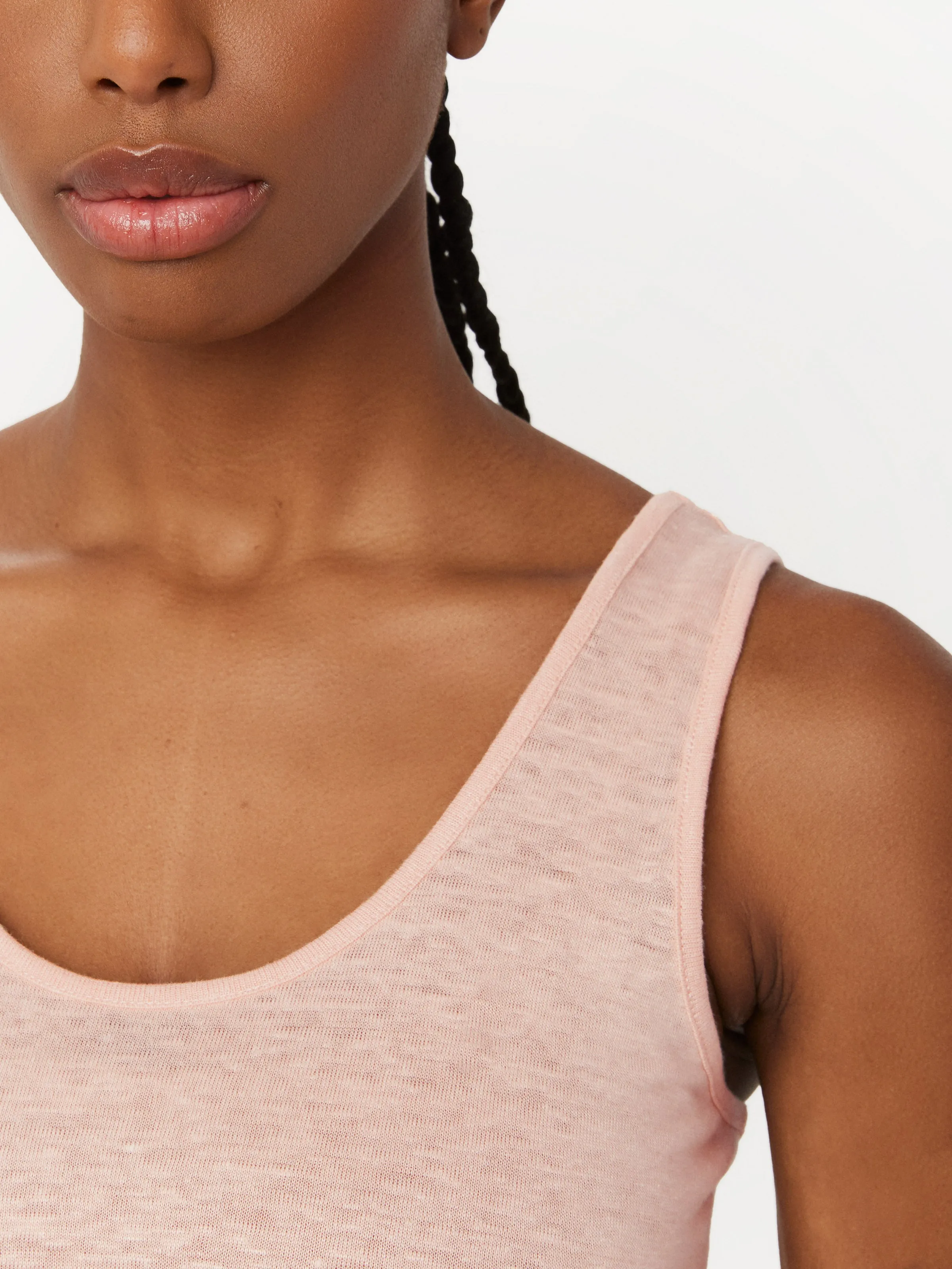 The Linen Tank Top in Light Pink